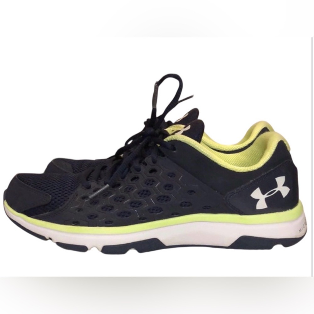 Under Armour Navy and Neon Green Athletic Running Shoes